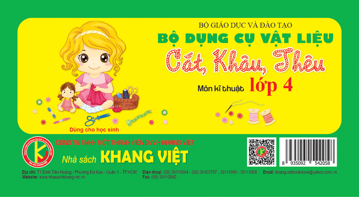 Bộ Dụng Cụ Vật Liệu Cắt, Khâu, Thêu Lớp 4