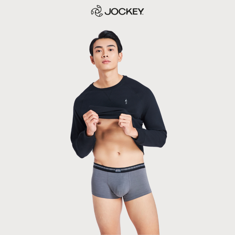 Quần Lót Nam Thun Cotton Jockey Dáng Trunk Boxer Co Giãn Thoải Mái Màu Xám đậm - J1249_P1