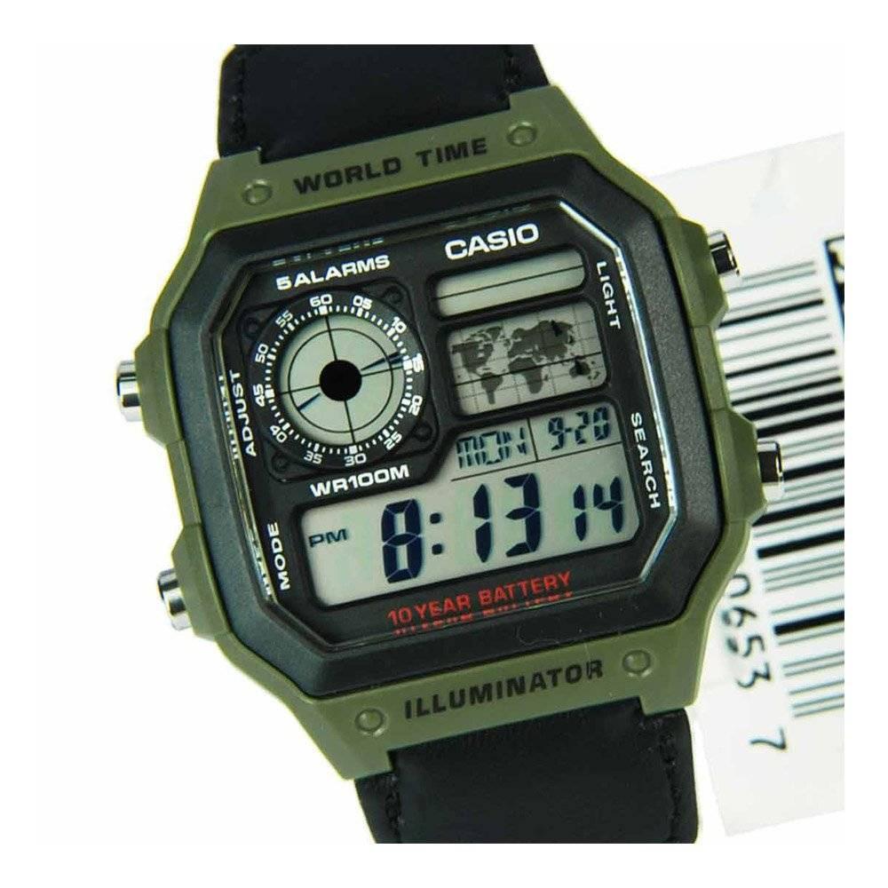 Đồng Hồ Casio Nam Dây Da Phối Vải AE-1200WHB-3BVDF