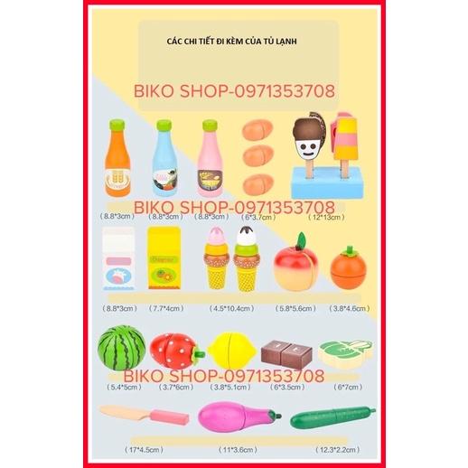 Đồ chơi Tủ lạnh bằng gỗ màu vàng