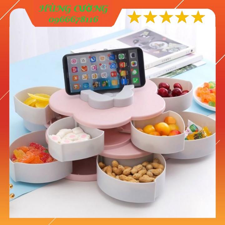 Khay đựng Mứt, Bánh Kẹo hình cánh hoa 2 tầng hiện đại