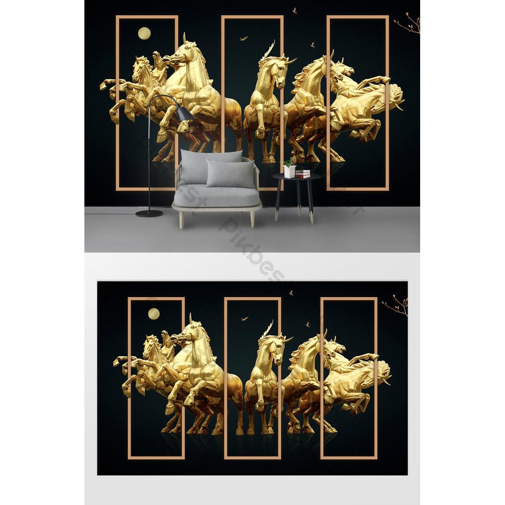 Tranh dán tường 3D Mã Đáo Thành Công MS01