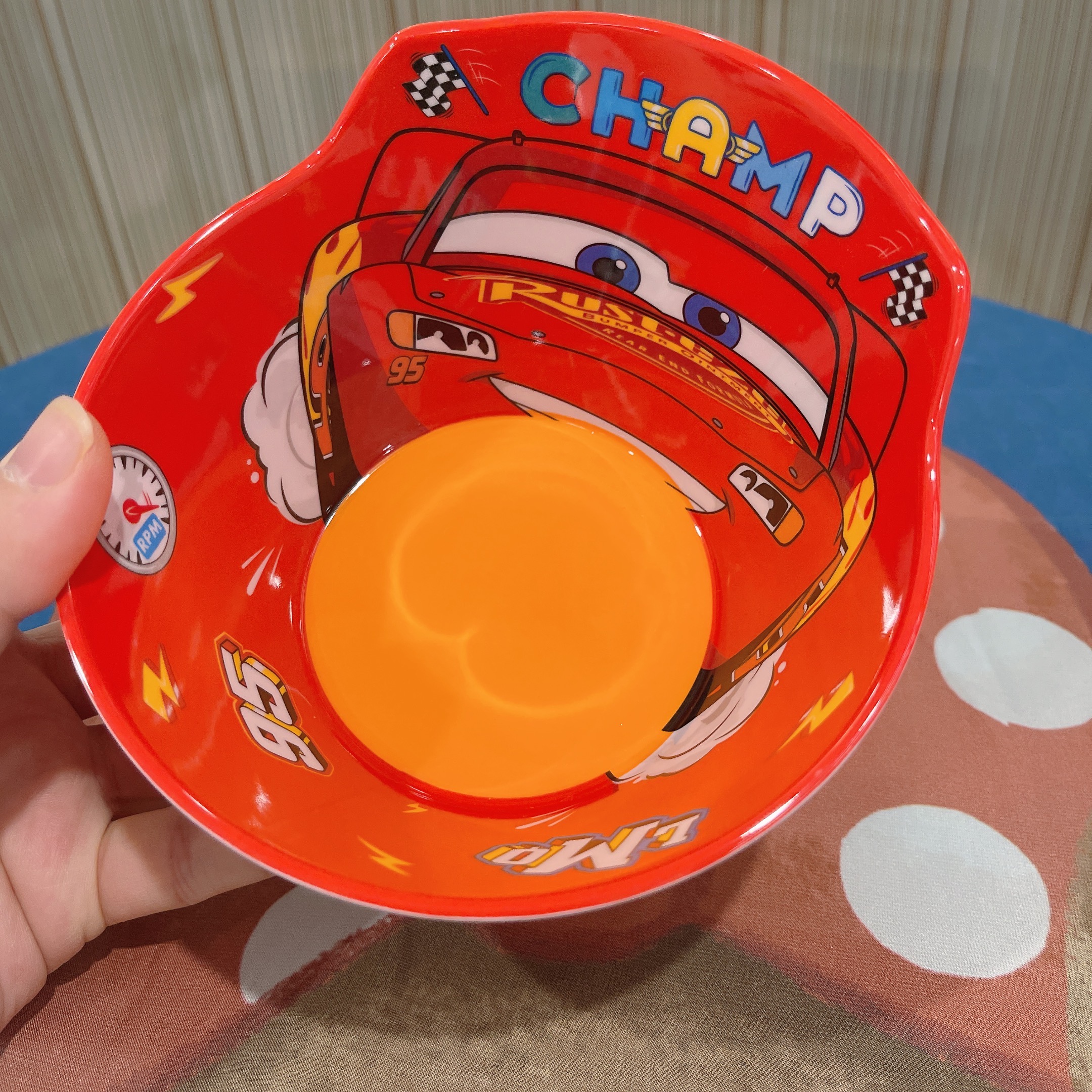 Chén ăn tô nhựa melamine hình xe đua Car Mcqueen Disney nổi 3D cho trẻ em bé trai - CHENCAR