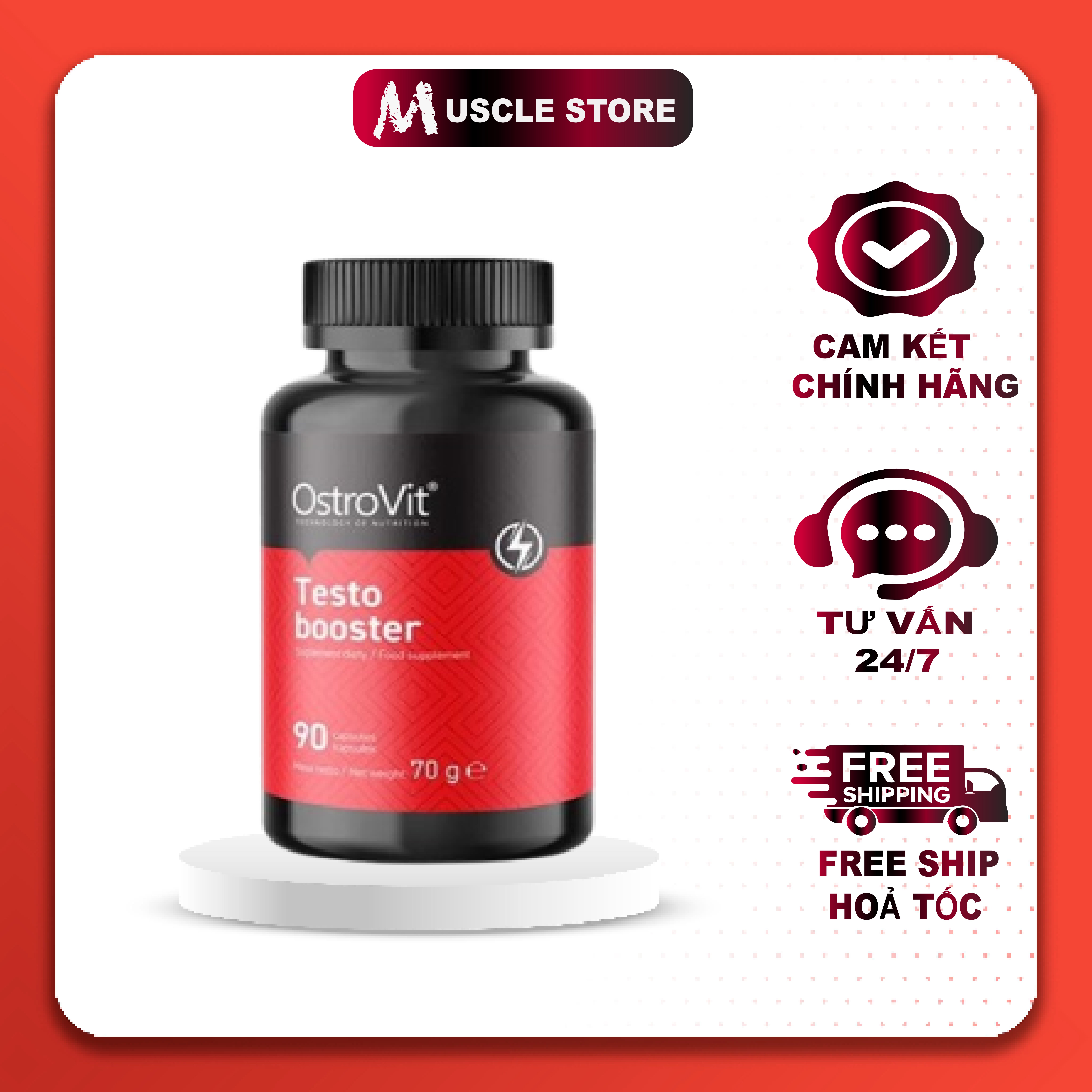 Ostrovit Testo Booster , Hỗ Trợ Tăng Cường Sinh Lý, Hormone Testosterone Nam Giới, Hỗ Trợ Phát Triển Cơ Bắp
