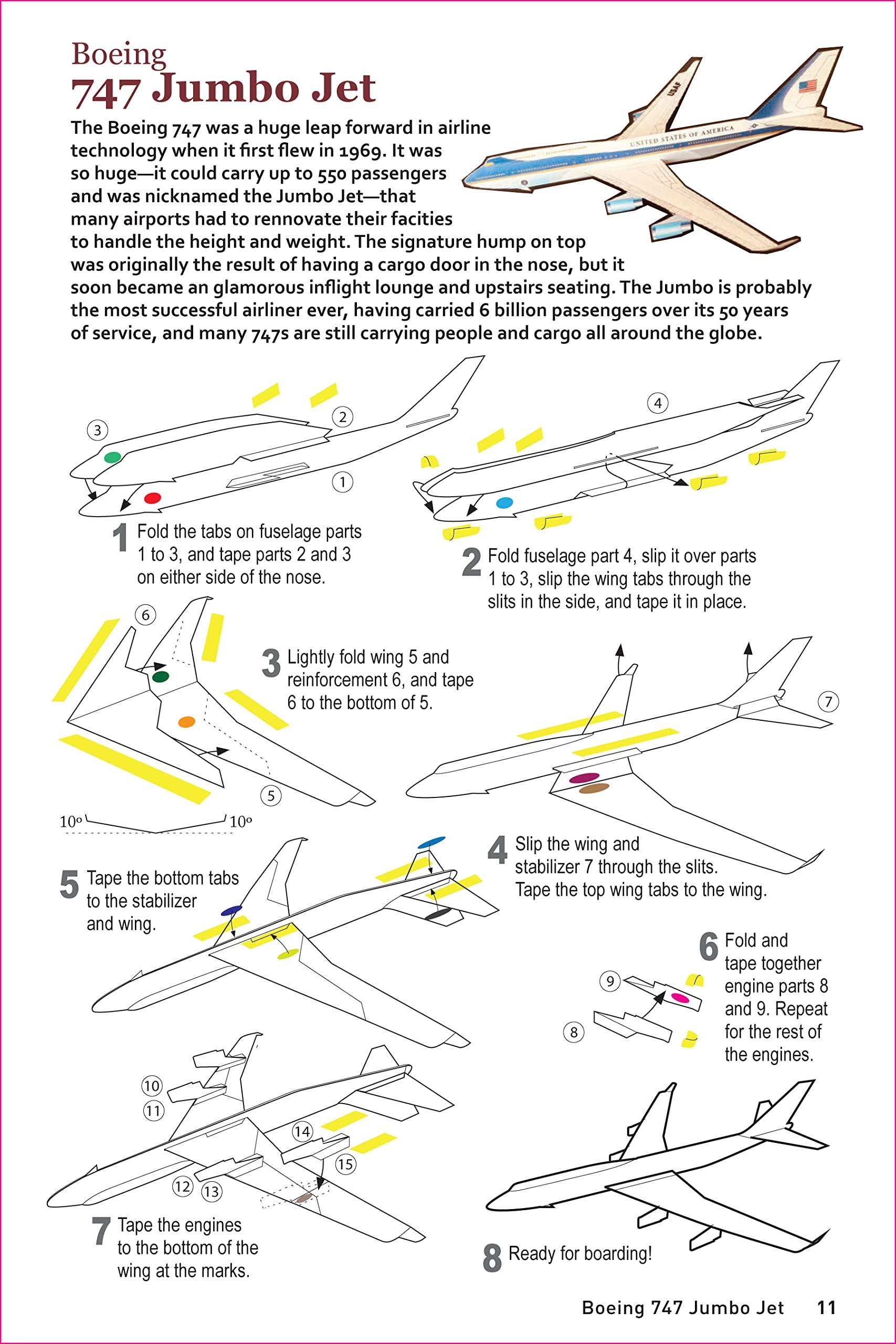 Scale Model Paper Airplanes Kit: Iconic Planes That Really Fly! Slingshot Launcher Included