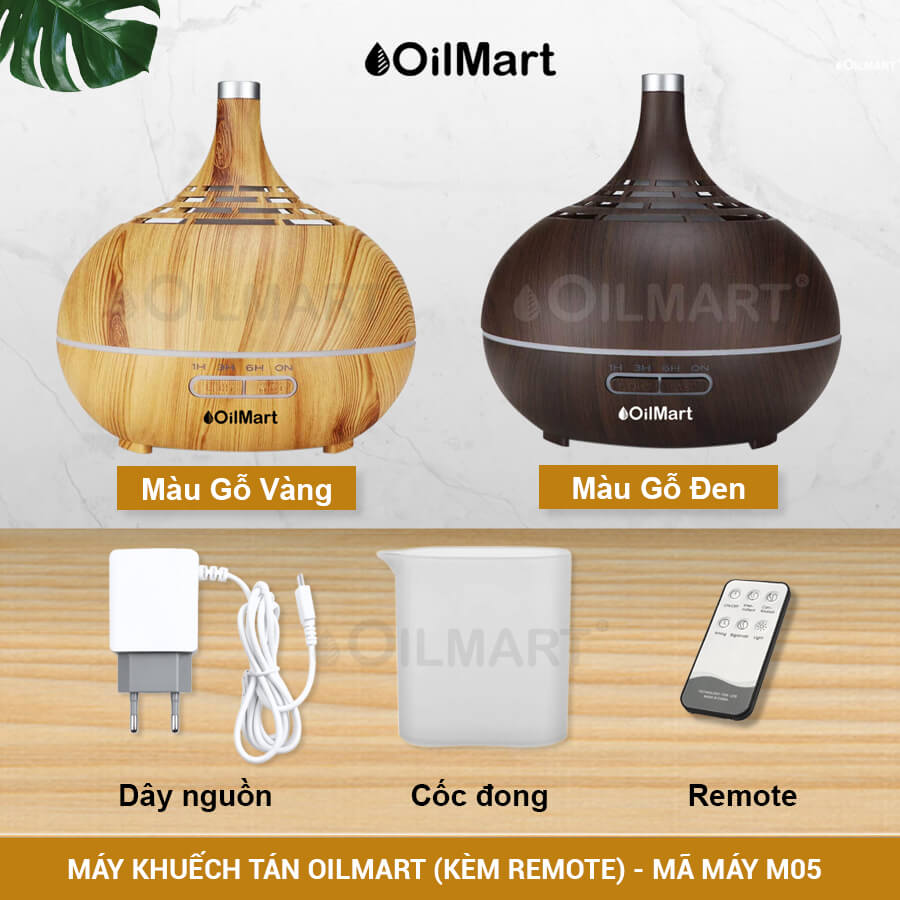 Máy Khuếch Tán Tinh Dầu Oilmart Bầu Tiên - 9W 400ml (Kèm Điều Khiển)