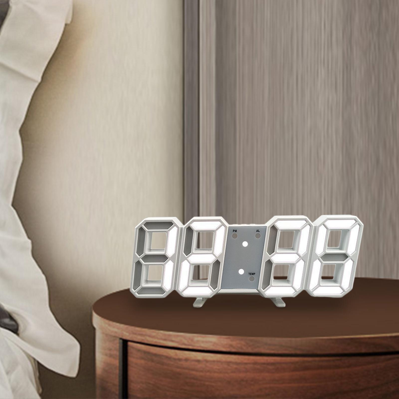 Digital Wall Clock LED Clock LED Display Multifunctional Desktop Clock Electronic Alarm Clock for Living Room NightStand Home