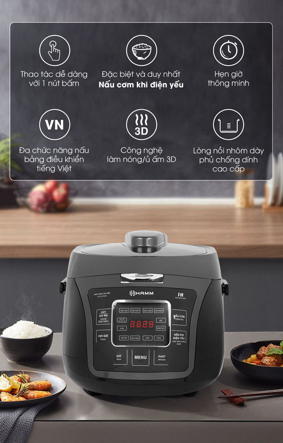 Nồi Cơm Điện Cao Tần HAMM HRC-1591IH - Hàng Chính Hãng