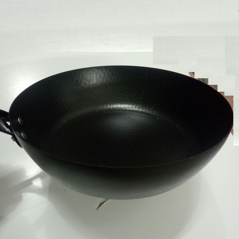 Chảo Thép Rèn Vân Búa Chống Dính Tay Cầm Gỗ Kiểu Nhật Sâu Lòng Size 28cm Dùng Được Bếp Từ