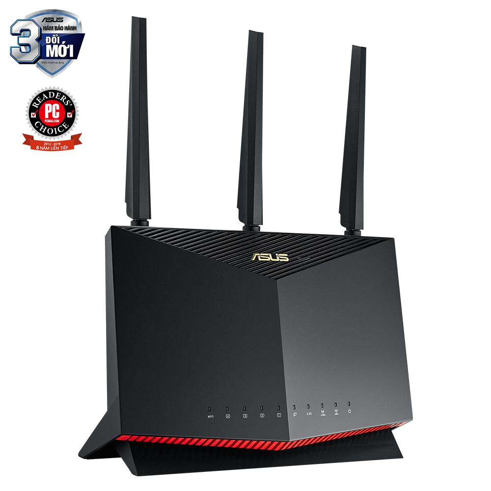 Router Wifi ASUS RT-AX86U Hai Băng Tần Chuẩn AX5700 (Chuyên Cho Game Di Động)- Hàng Chính Hãng