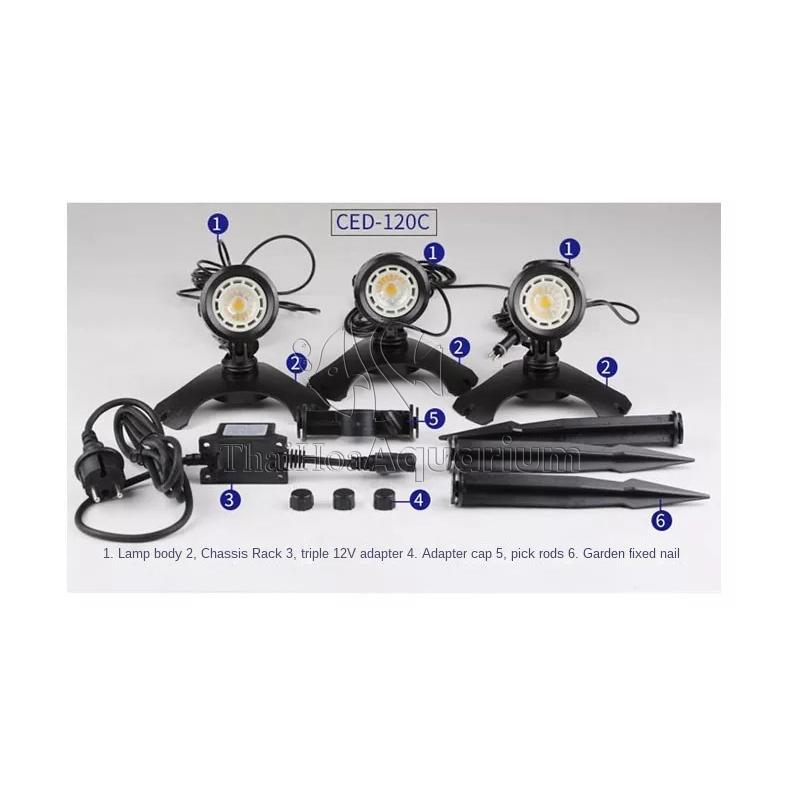Đèn Led Âm Nước hồ koi sân vườn, non bộ SunSun CLD-120C