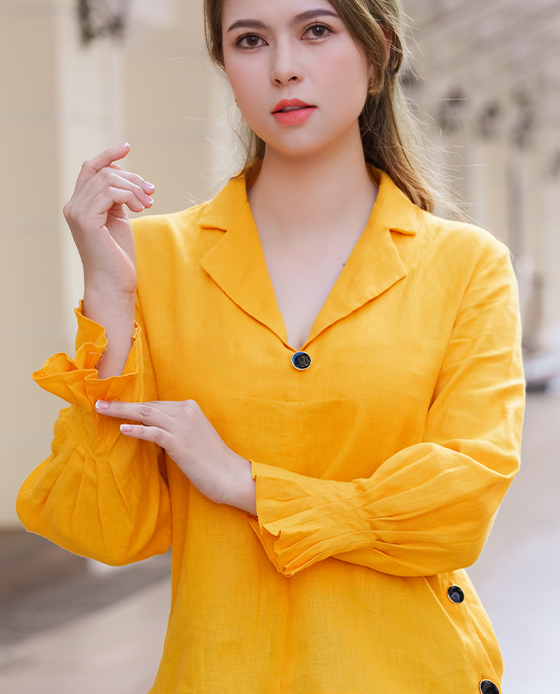 Áo Cổ Ve Linen Susan TOP148 Thời trang thiết kế Hity
