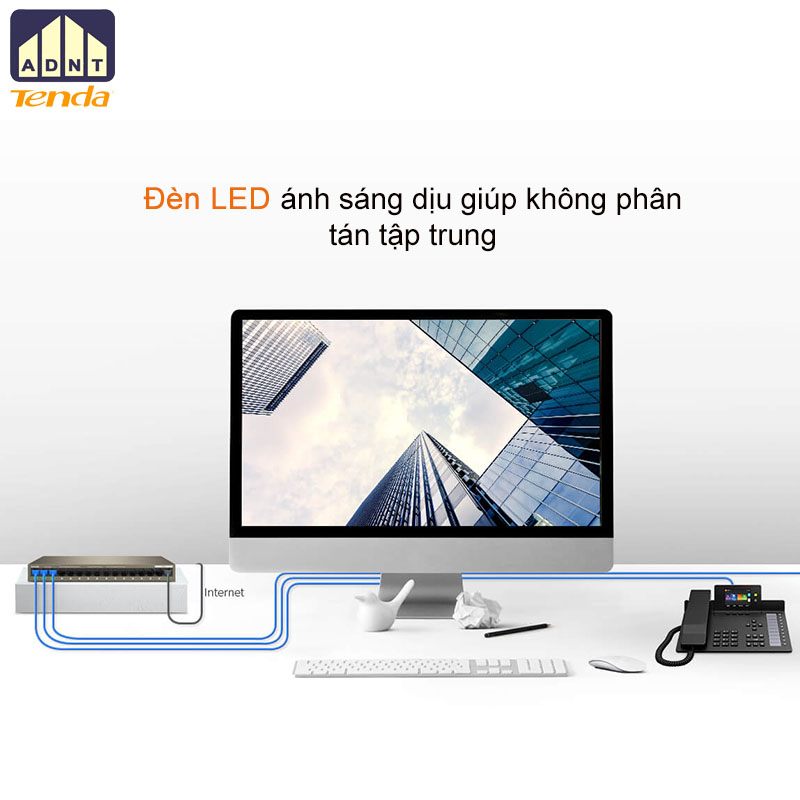 Bộ chia mạng 16 cổng tốc độ 1000Mbps Switch TEG1016M Tenda hàng chính hãng