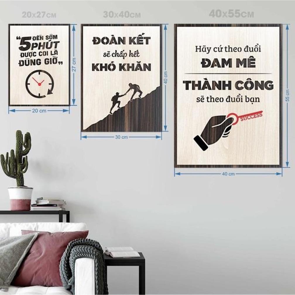 Tranh Decor quán Cafe Trà Sữa TBIG057 nâng cao trách nhiệm nhân viên "đến sớm 5 phút được gọi là đúng giờ"