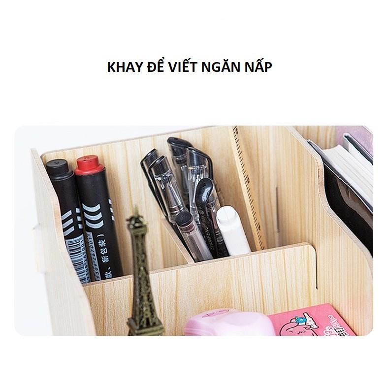 Kệ Tài Liệu Bàn Làm Việc Cao Cấp HV11, Kệ Sách Tiện Lợi, Tặng giá đỡ điện thoại hình thỏ cùng loại.