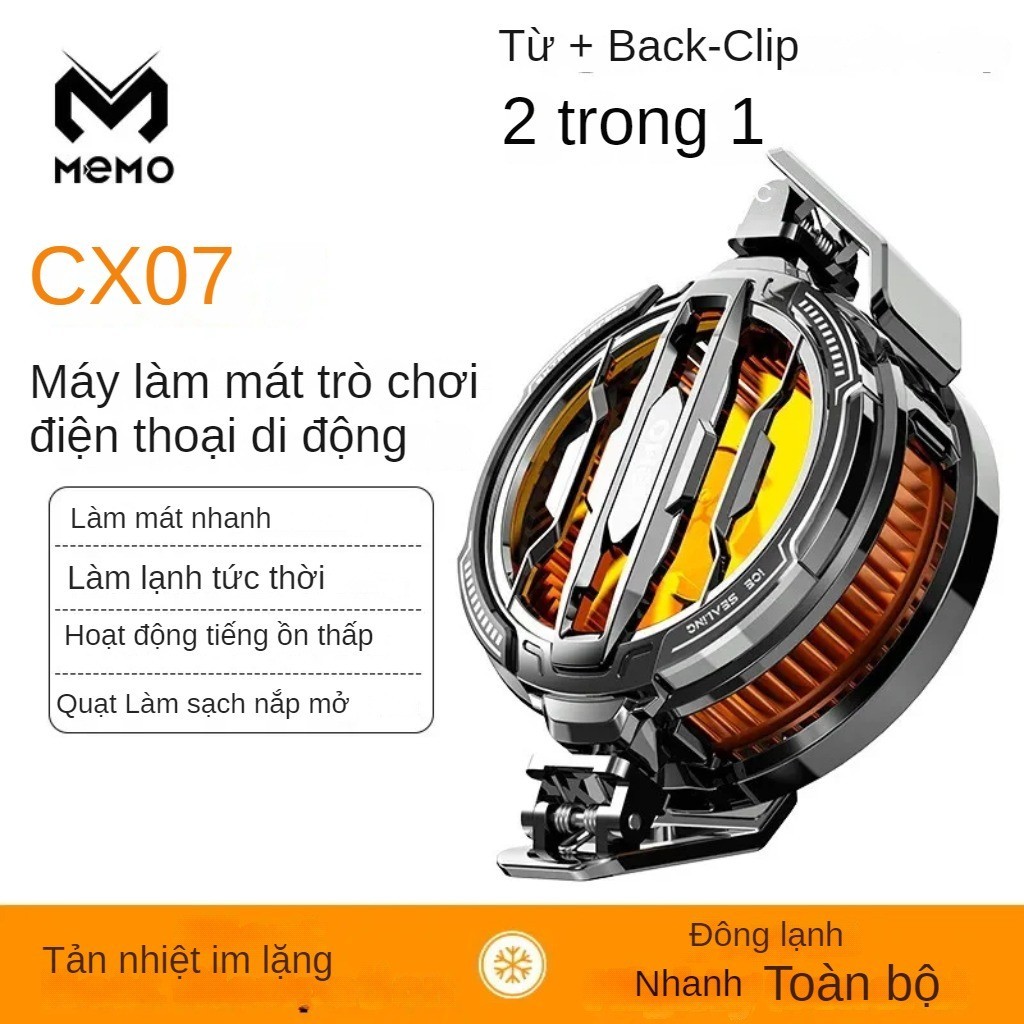 Quạt tản nhiệt điện thoại Vinetteam Memo CX07 sò lạnh từ tính thế hệ mới làm lạnh nhanh chơi PUBG, FF, liên quân - hàng chính hãng