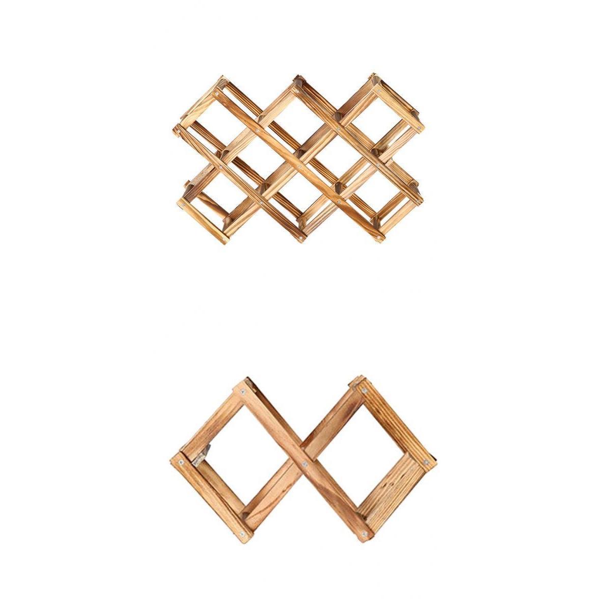 2 Pieces Wood Red Wine Rack Wine Racks Wine Bottle Holder Bar Freestanding