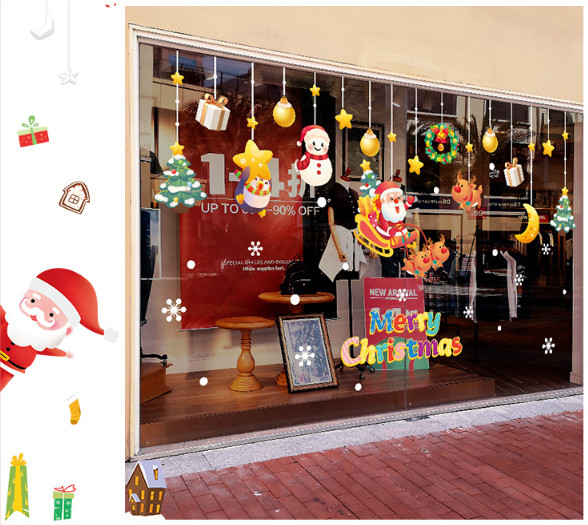 Decal trang trí Noel - Rèm phụ kiện ông già Noel