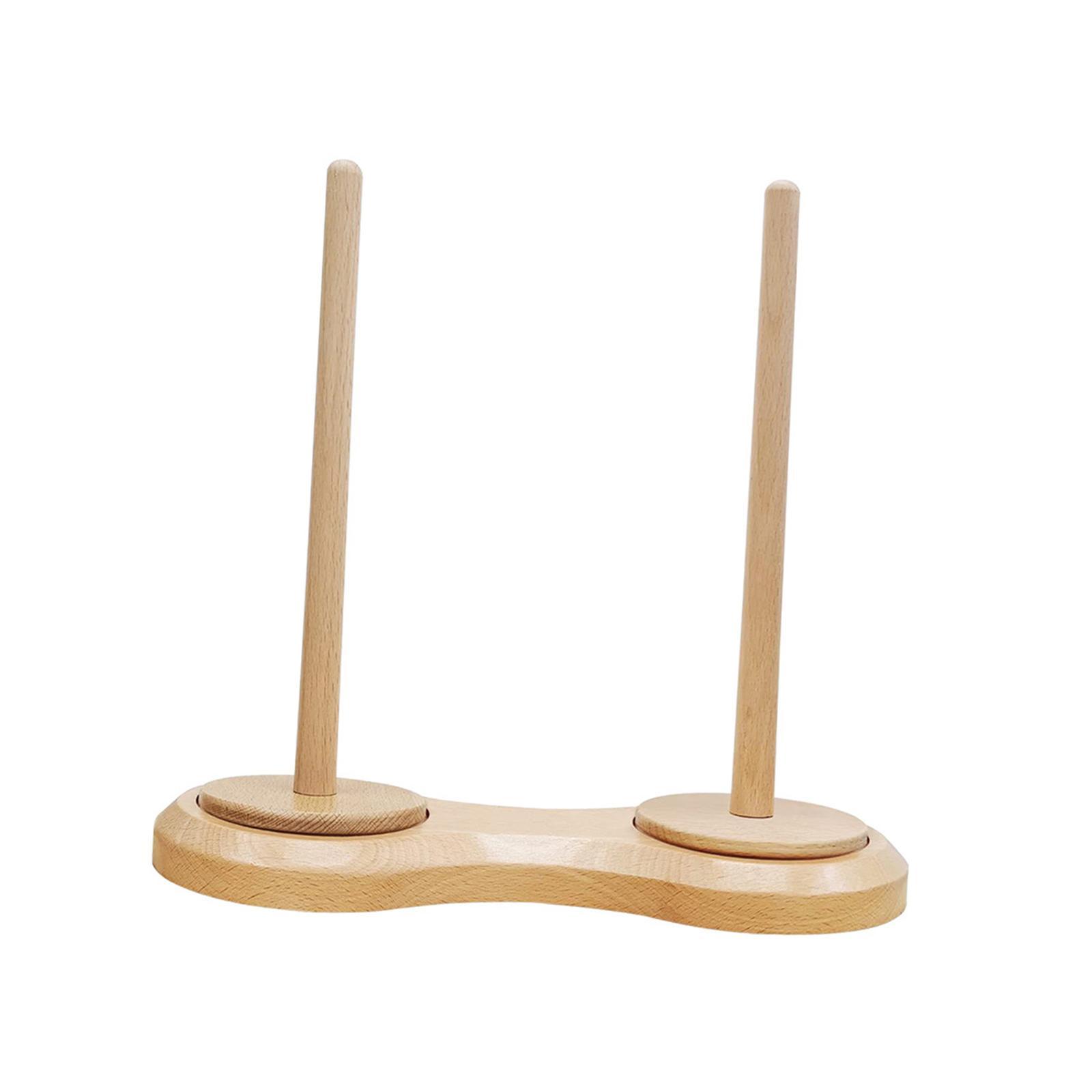 Wooden Yarn Ball Holder Hold 2 yarns Sewing Accessory for Mother Wife Sister