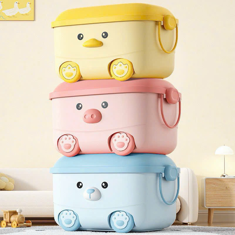 Thùng Đựng Đồ Chơi Cho Bé Nubie, Hộp Đựng Đồ Dùng Đa Năng Có Bánh Xe Cho Bé, Mặt Bàn Chơi Lắp Ráp