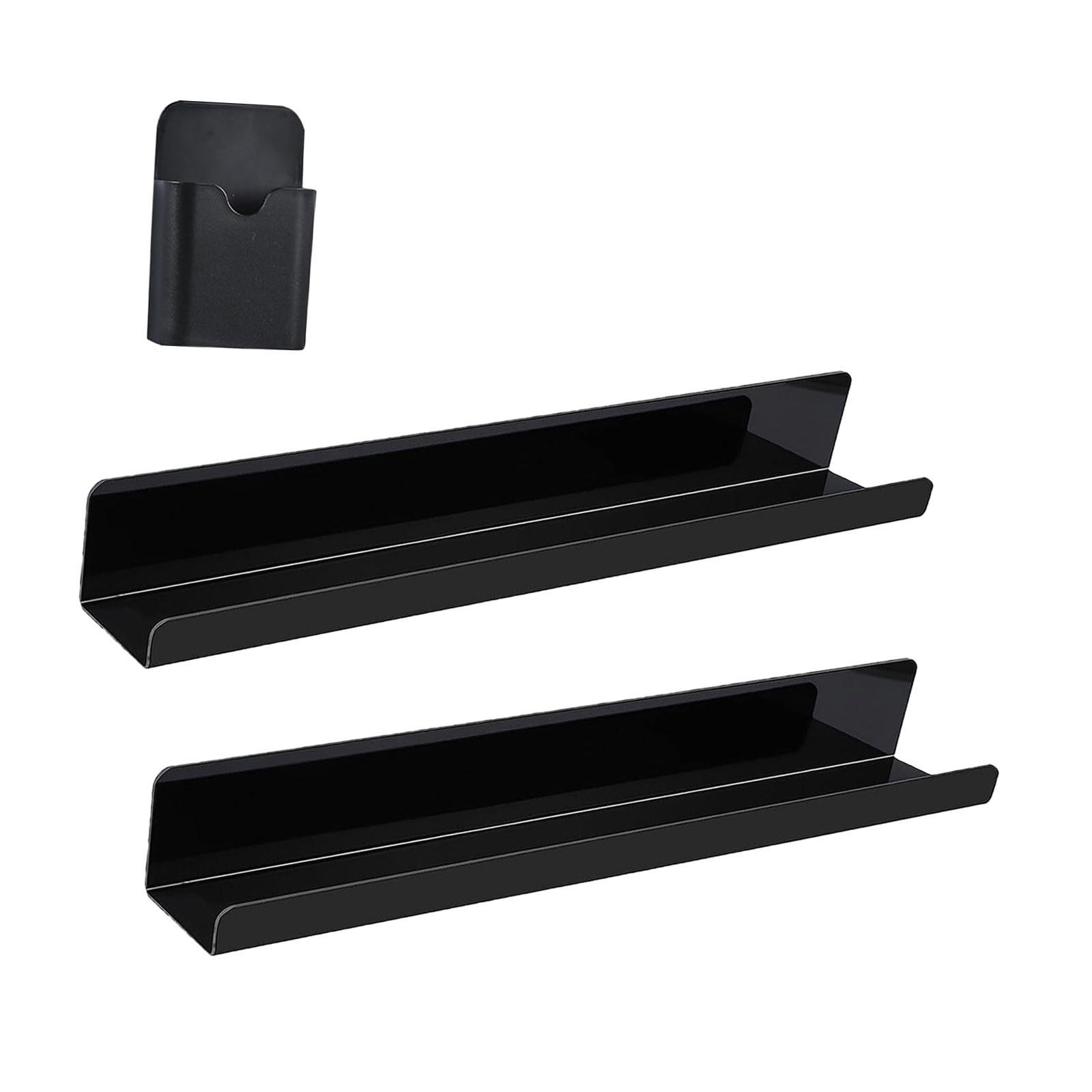 2x Acrylic Bookshelf Book Display Shelf for Kitchen Bedroom Hallway