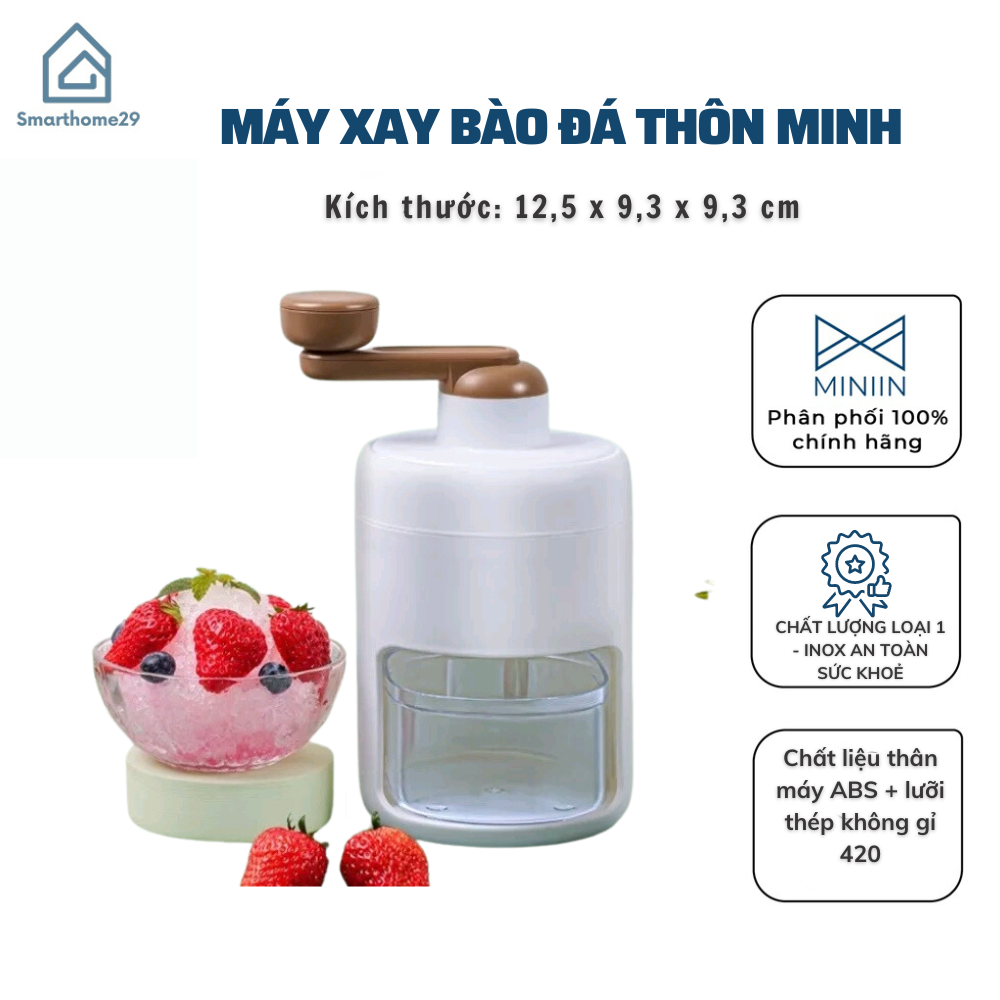 Máy Bào Đá Mini Xay Đá Tuyết Quay Bằng Tay Đa Năng Cho Gia Đình - HÀNG CHÍNH HÃNG MINIIN