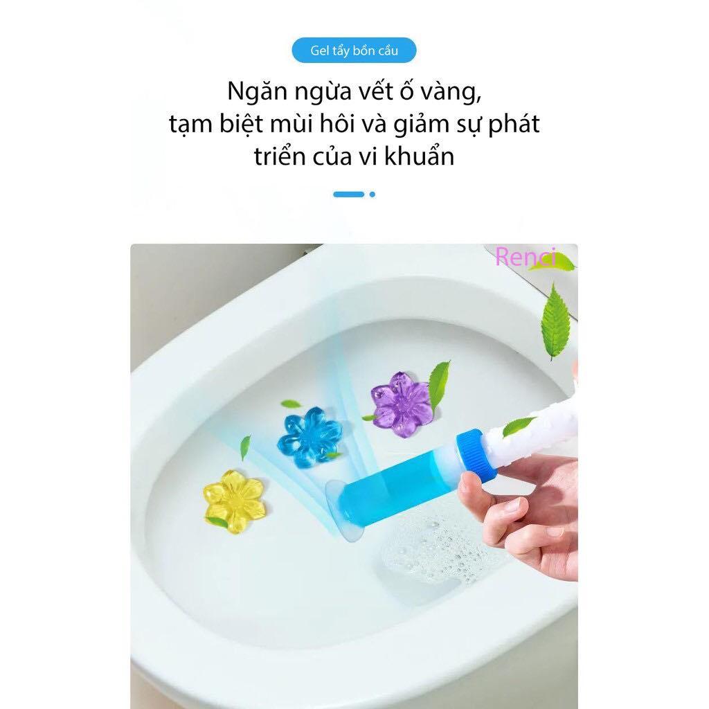 Gel thơm khử mùi bồn cầu làm sạch toa let hình bông hoa