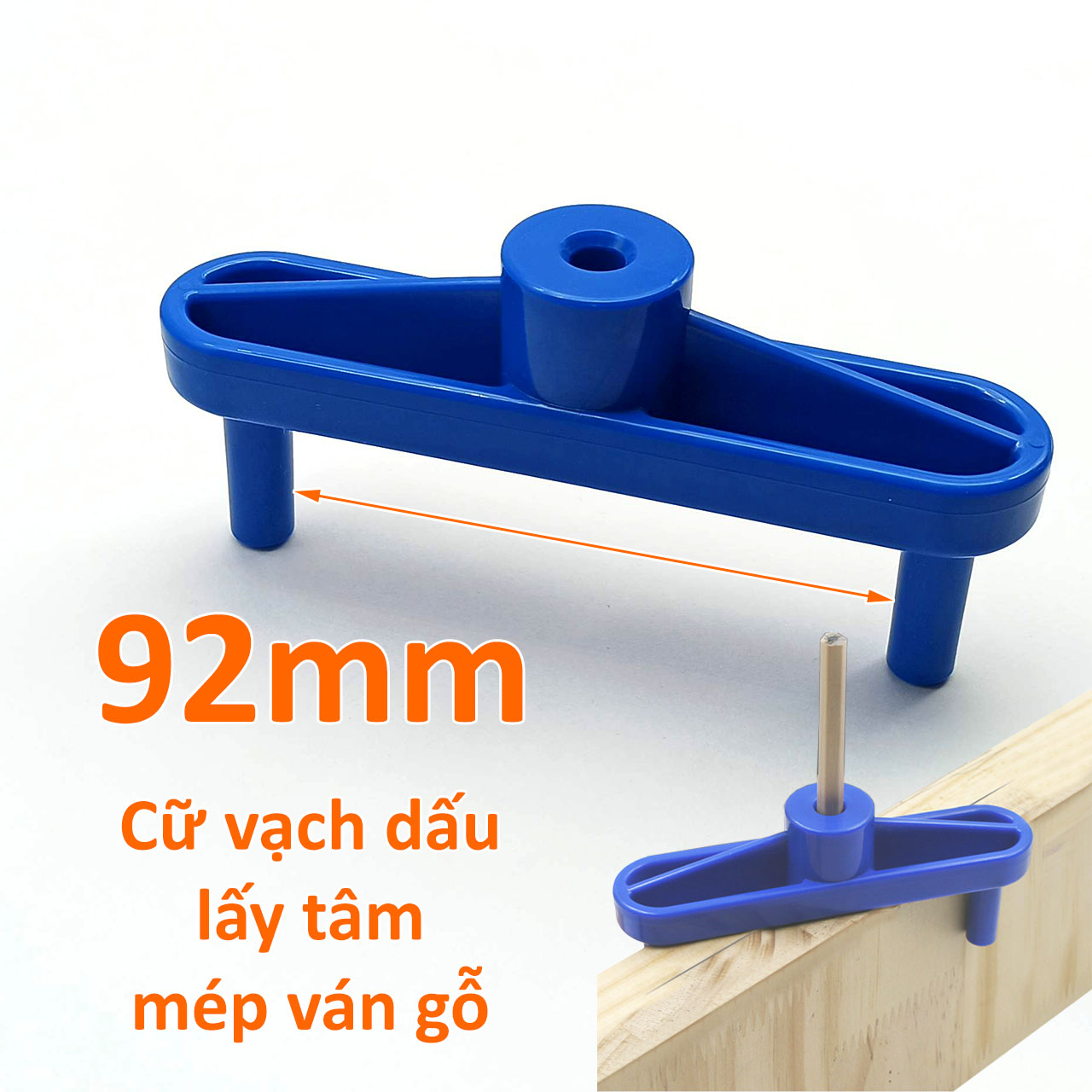 Cữ vạch dấu tâm mép ván gỗ dày tối đa 92mm bằng nhựa ABS