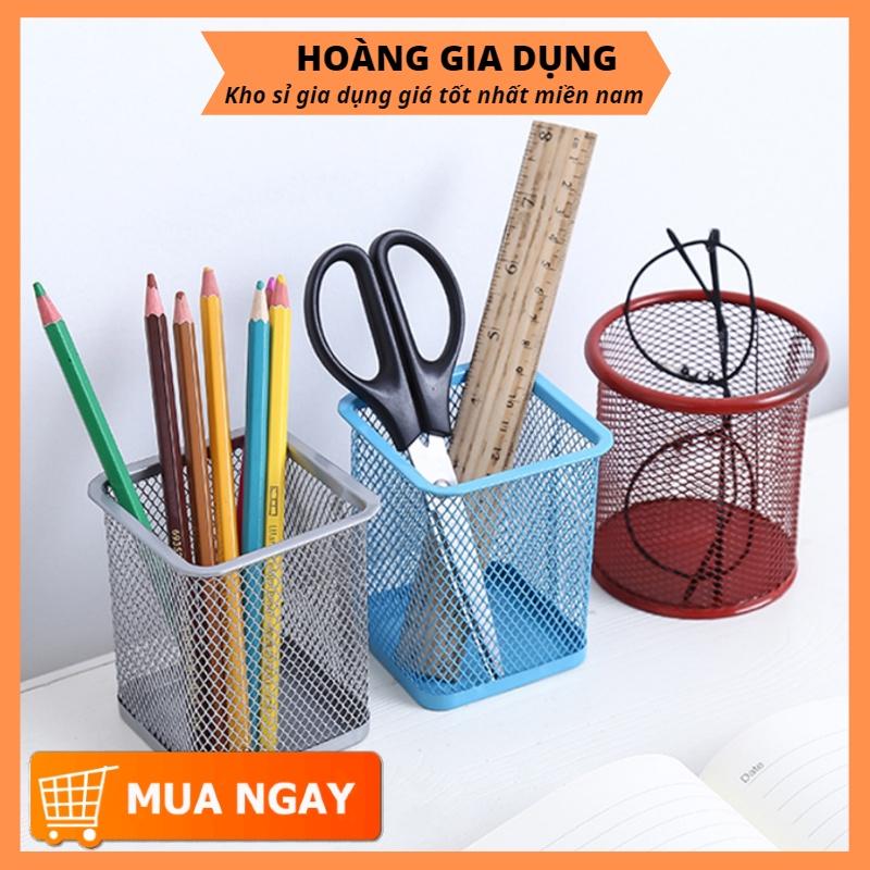 Hộp Đựng Bút Để Bàn Lưới Sắt Nhiều Màu H067