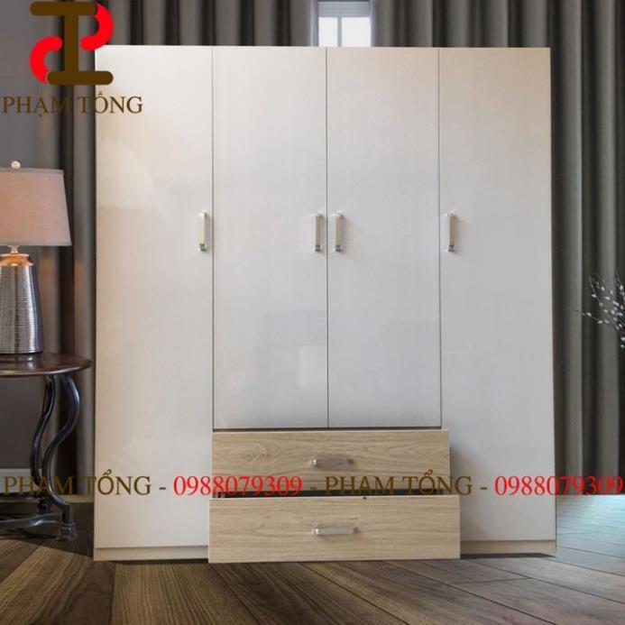 Tủ quần áo 4 cánh mở nhựa đài loan màu trắng  Miễn phí ship