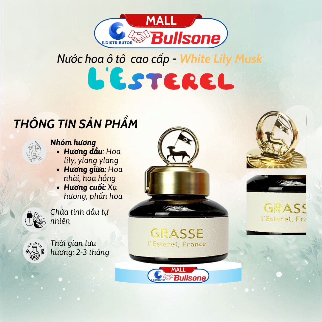 Nước Hoa ô tô Hàn Quốc Bullsone Grasse L'Esterel 110ml -Hàng Chính Hãng