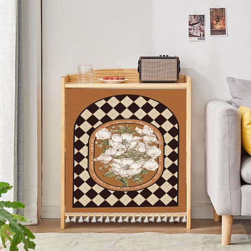 Rèm Cửa Khóa Dán Chống Bụi Phong Cách Retro Dành Cho Trang Trí Nhà Cửa