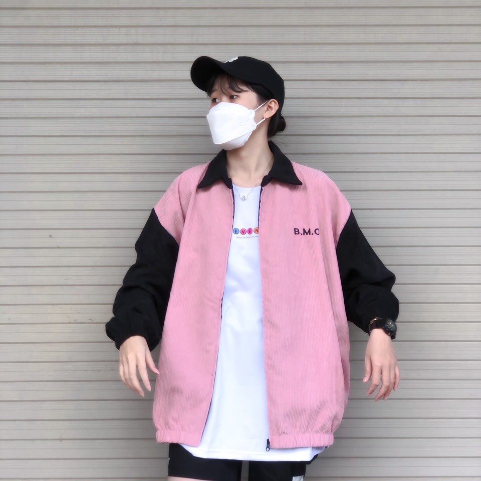 Áo BOMBER  MBC Corduroy Exclusive Jacket Hồng/Đen