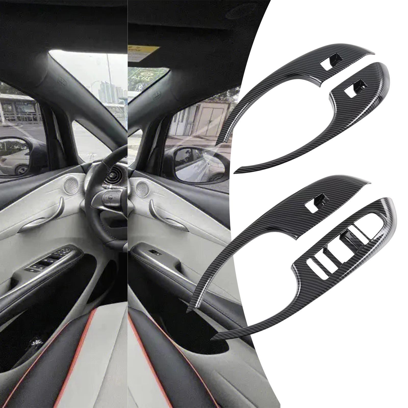 4x Car Window Lift Switch Cover, Carbon Fiber, Durable ,Protection Sticker Accessories Window Switch Panel Decor for Atto 2