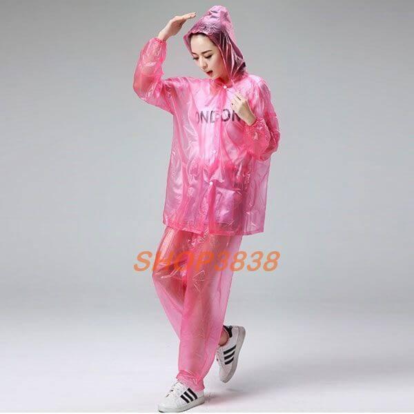 Bộ Quần Áo Mưa Nhựa Dẻo FreeSize Không Thấm Nước