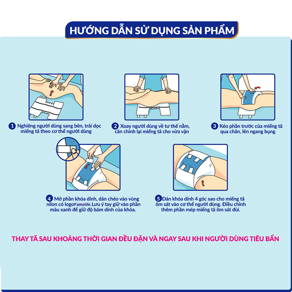 COMBO 3 Tã dán người già FAMOLIFE Cao Cấp mềm mại, thấm hút