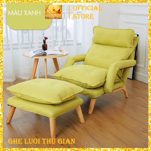 Ghế Bành Lười Thư Giãn Kèm Đôn ROYALDECORHN Lắp Ráp Dễ Dàng - Ghế Thư Giãn Ngả Lưng 180° Thông Minh Đa Năng - Nội Thất Phòng Khách, Phòng Ngủ