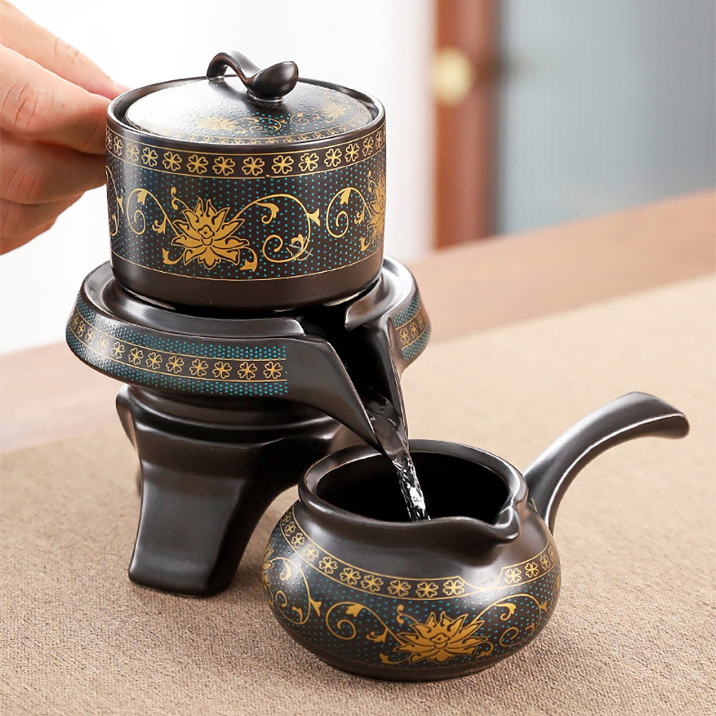 Bộ ấm trà trung hoa Soul Tea dạng cối xay hoa văn cổ điển, tặng kèm hộp đựng quà, đổi mới miễn phí nếu vỡ khi vận chuyển