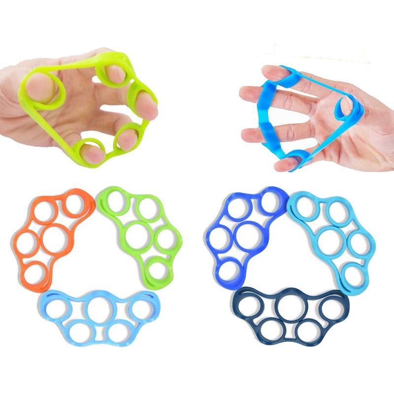 Tay kẹp tay silicone mở rộng tập thể dục tay cầm tay sức mạnh Trình rèn luyện ngón tay tập thể dục chống Color: light grey