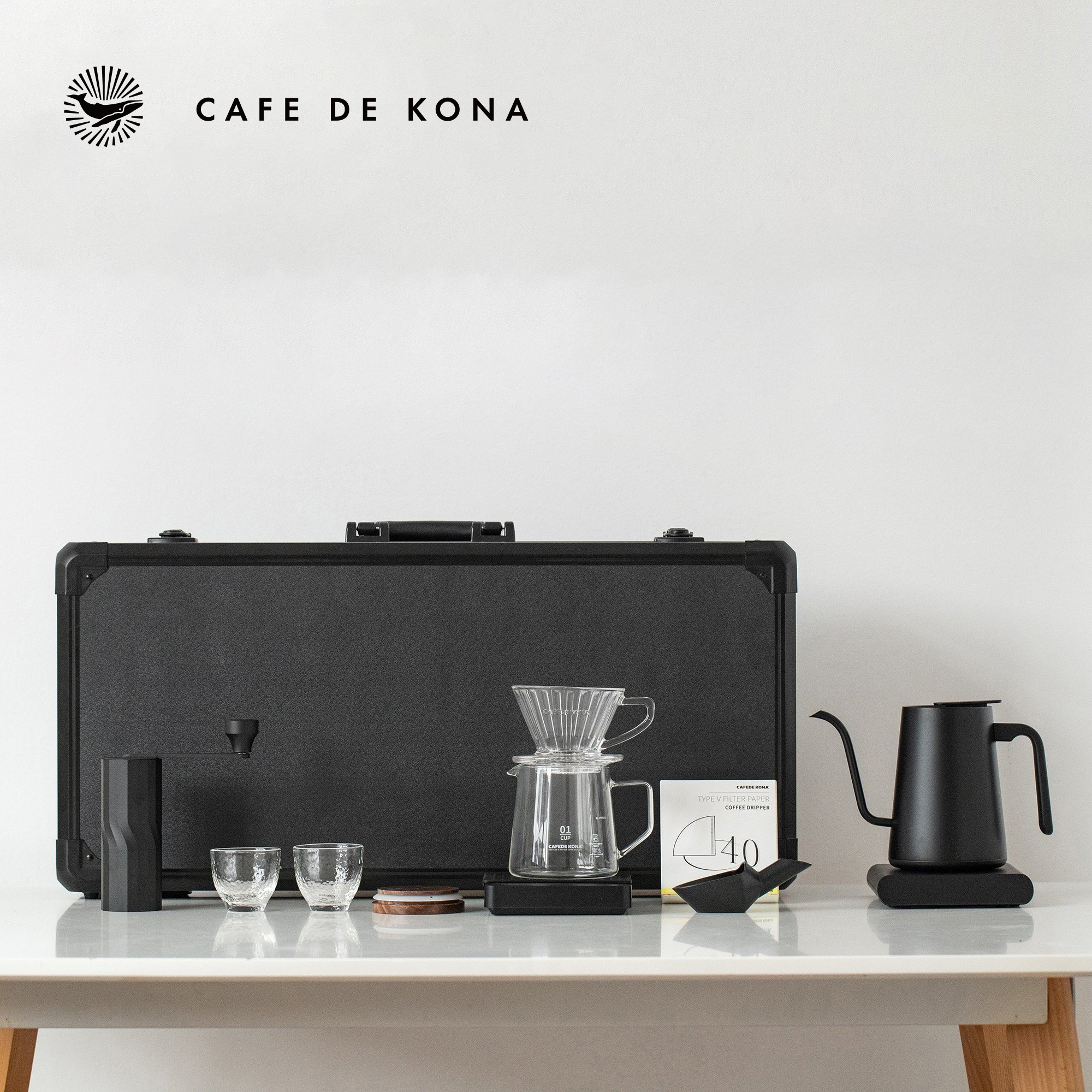 COMBO bộ cà phê V60 BLACK FAMILY CAFE DE KONA