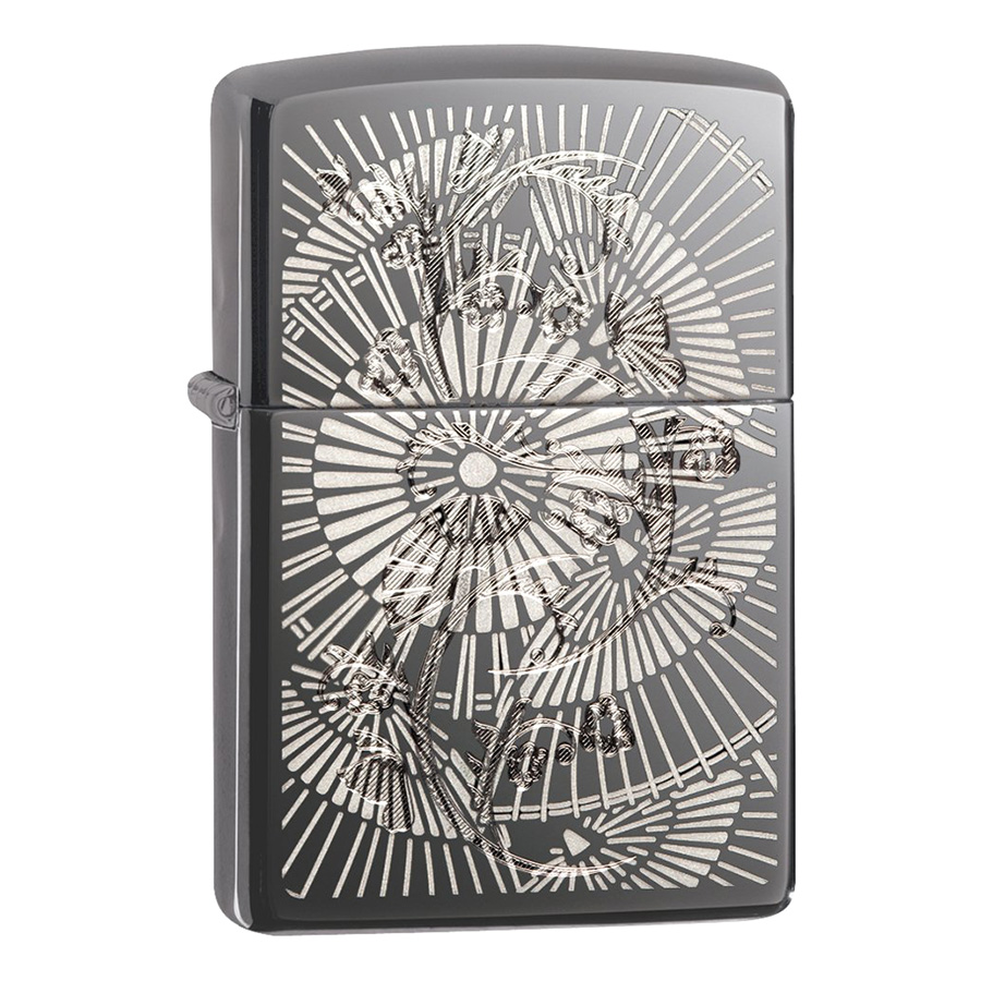 Bật Lửa Zippo 29421 - Asian Floral Black Ice