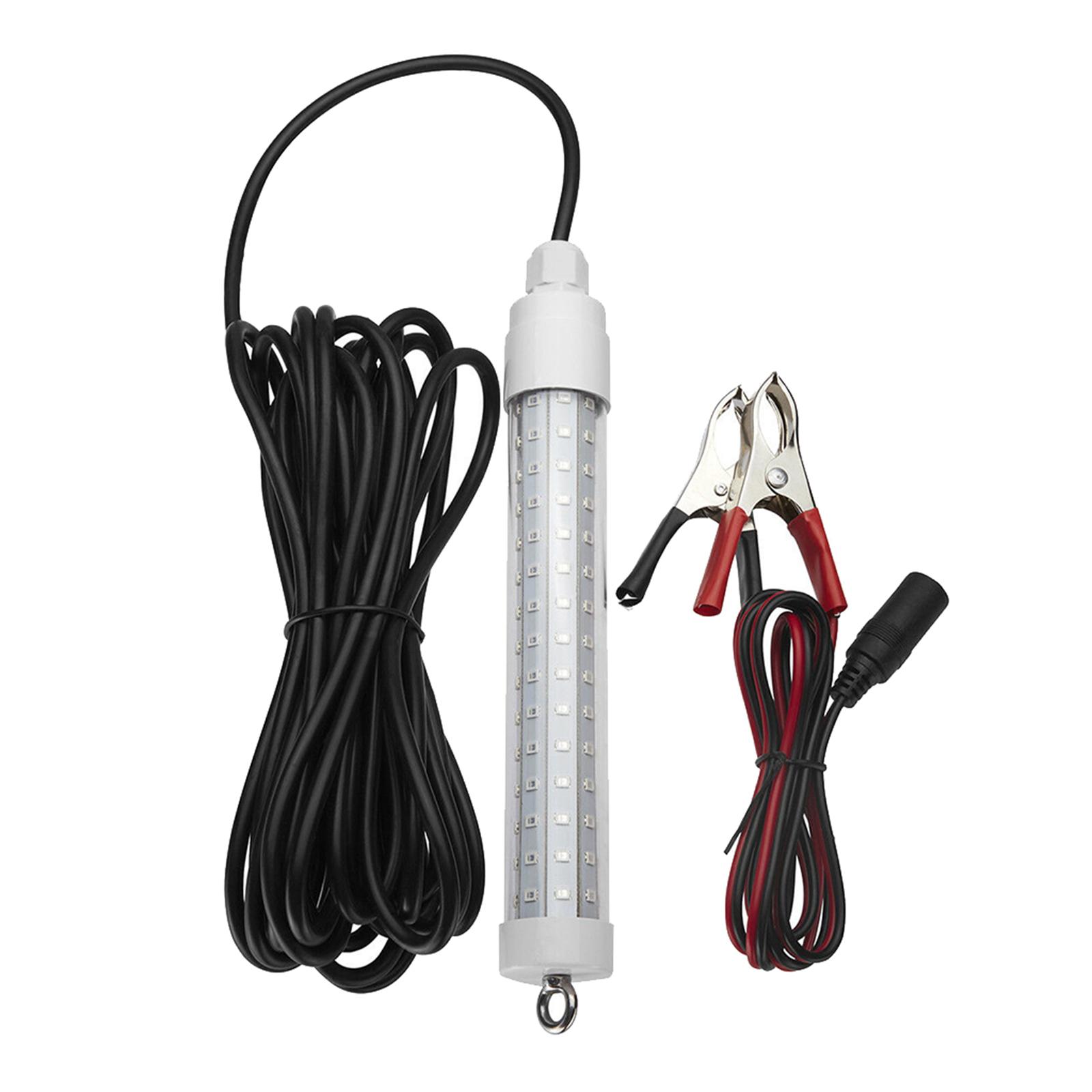 12V White LED Underwater Submersible Fishing Light Night Crappie Shad Squid Lamp