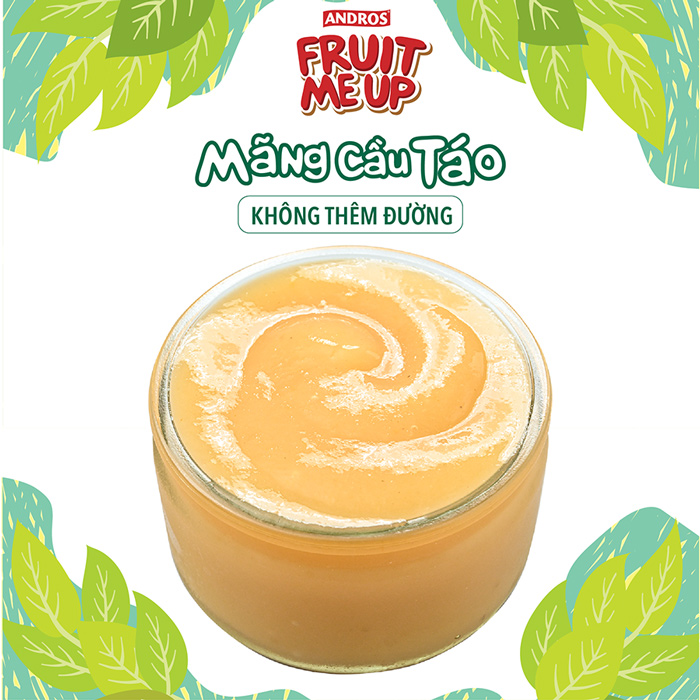 Trái Cây Xay Nhuyễn Nguyên Chất Andros Fruit Me Up  - Mãng Cầu Táo - Hộp 4 Túi (90g x 4)