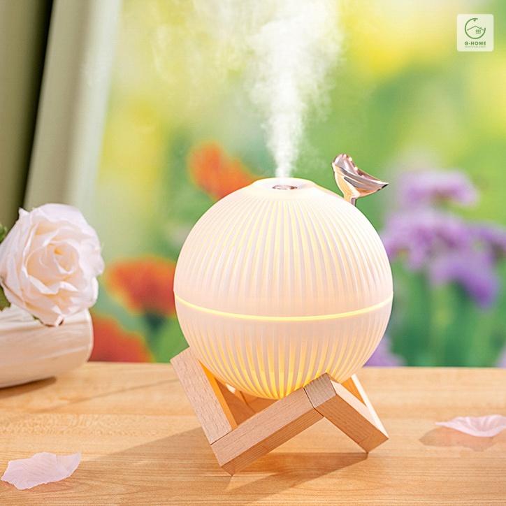 Máy xông tinh dầu cao cấp Ghome kiêm đèn ngủ, phun sương tạo ẩm phòng điều hòa 3 chế độ đèn 200ml DIENTU1