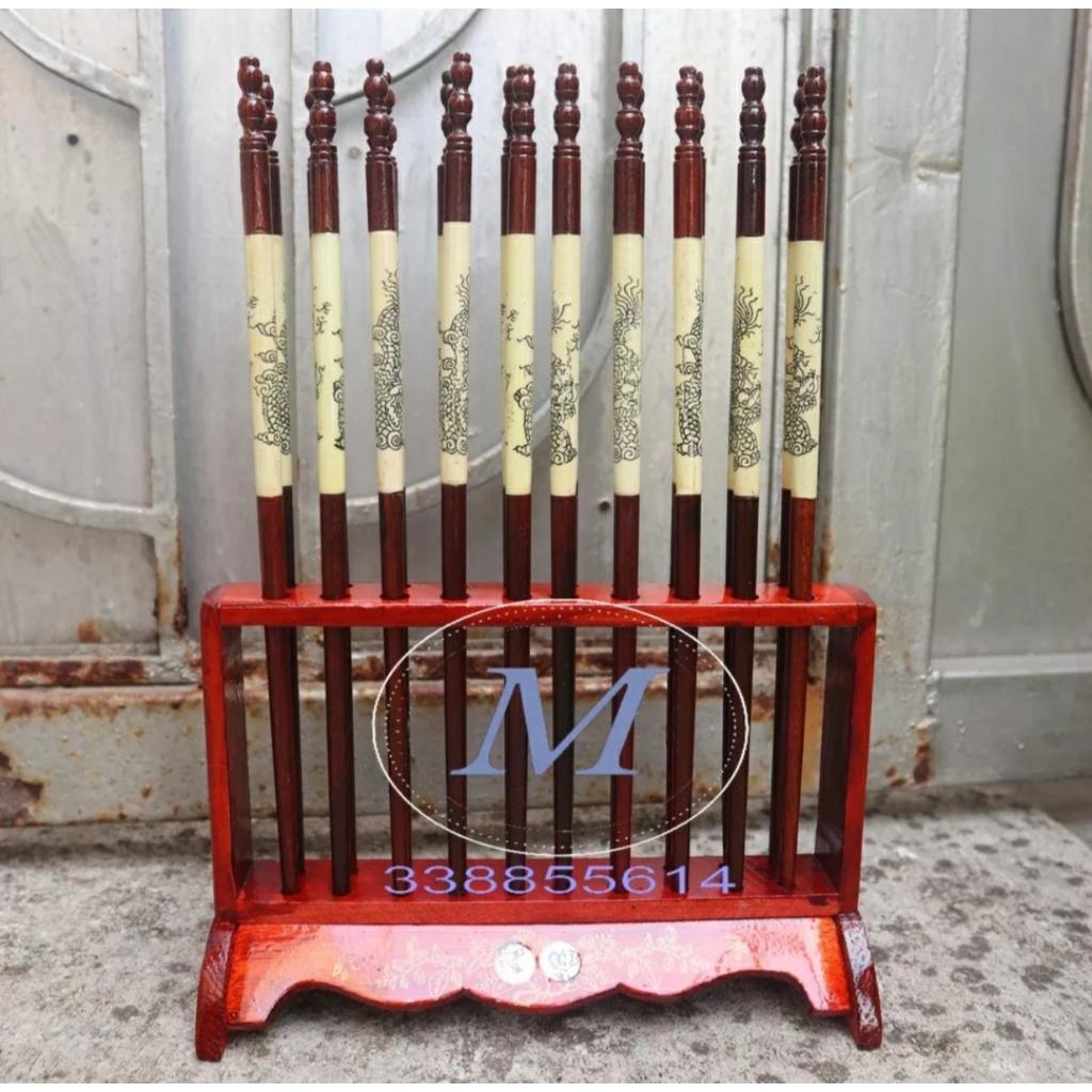 Bộ 10 đôi đũa thờ bằng gỗ hương