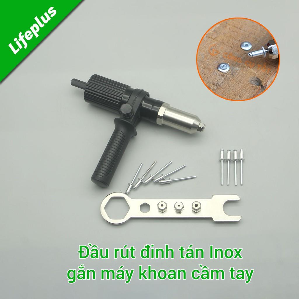 Đầu rút đinh tán inox gắn máy khoan tay cầm linh hoạt