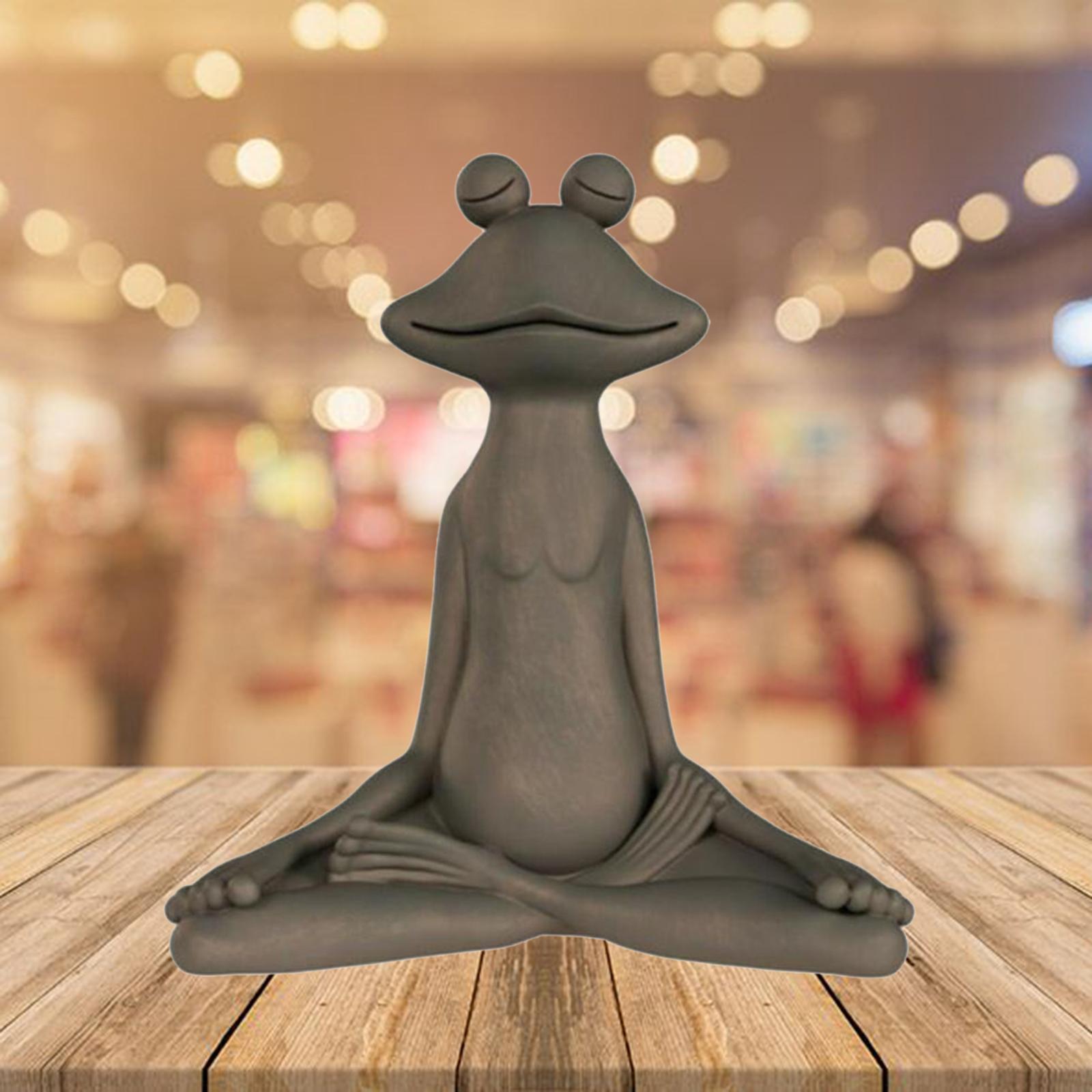 Frog Figurine Statue Home Yoga Studio Tabletop Meditation Sculpture Ornament
