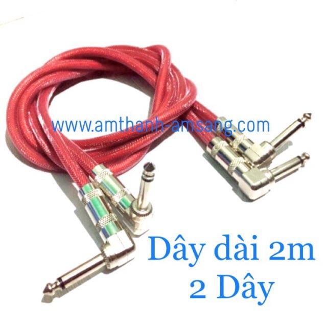 Dây Jack 6 ly cong, 02 dây 6,5ly cong dây tín hiệu âm thanh 2 đầu 6,5mm