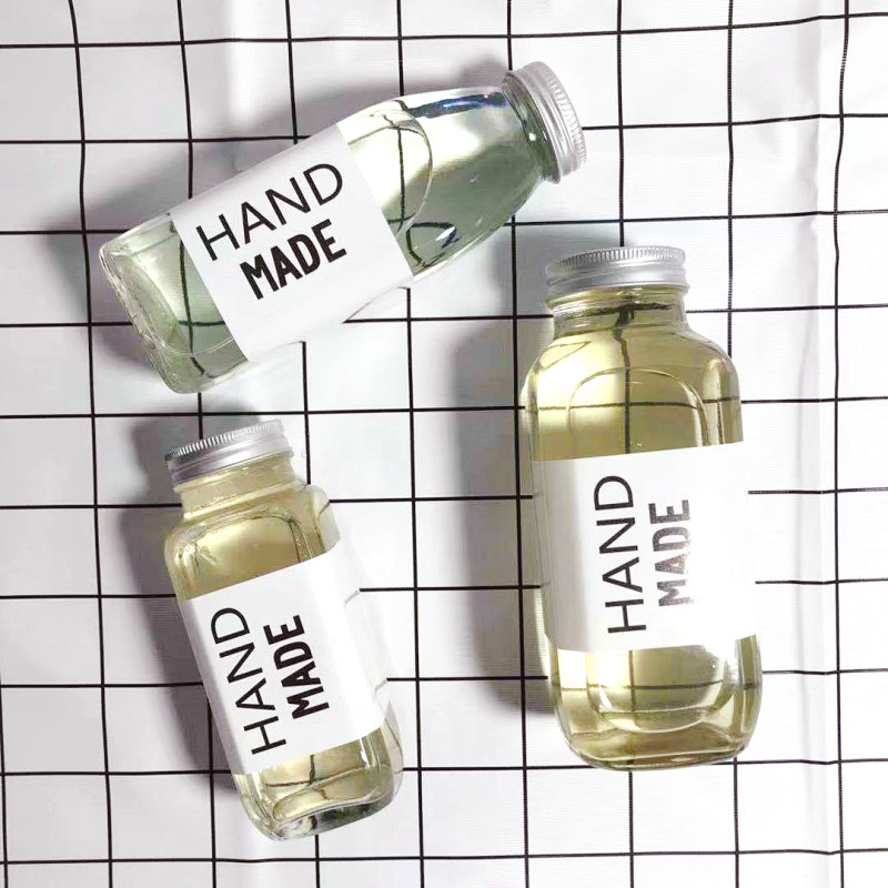 COMBO 4 Chai Thủy Tinh Vuông nắp Nhôm đựng sữa , thực phẩm