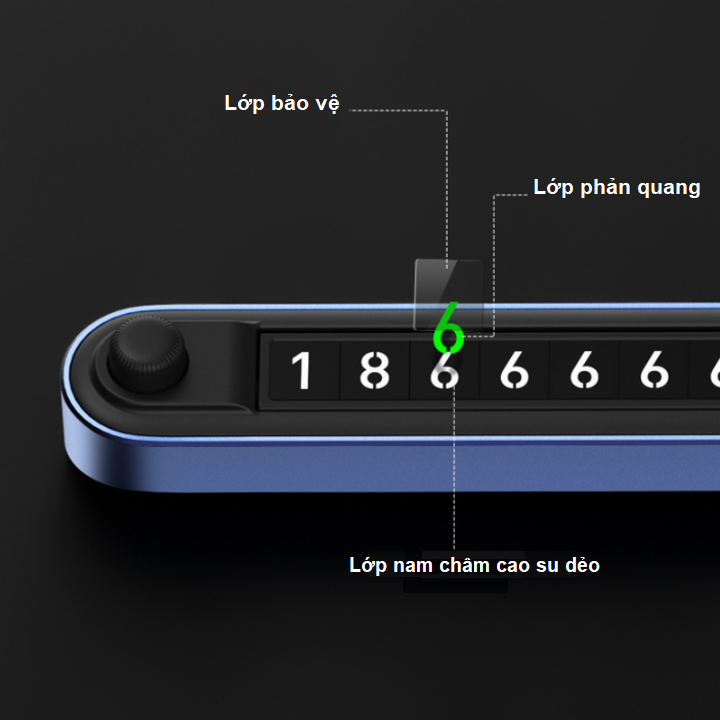 Bảng số điện thoại DK-GD321 gắn taplo ô tô phản quang cao cấp